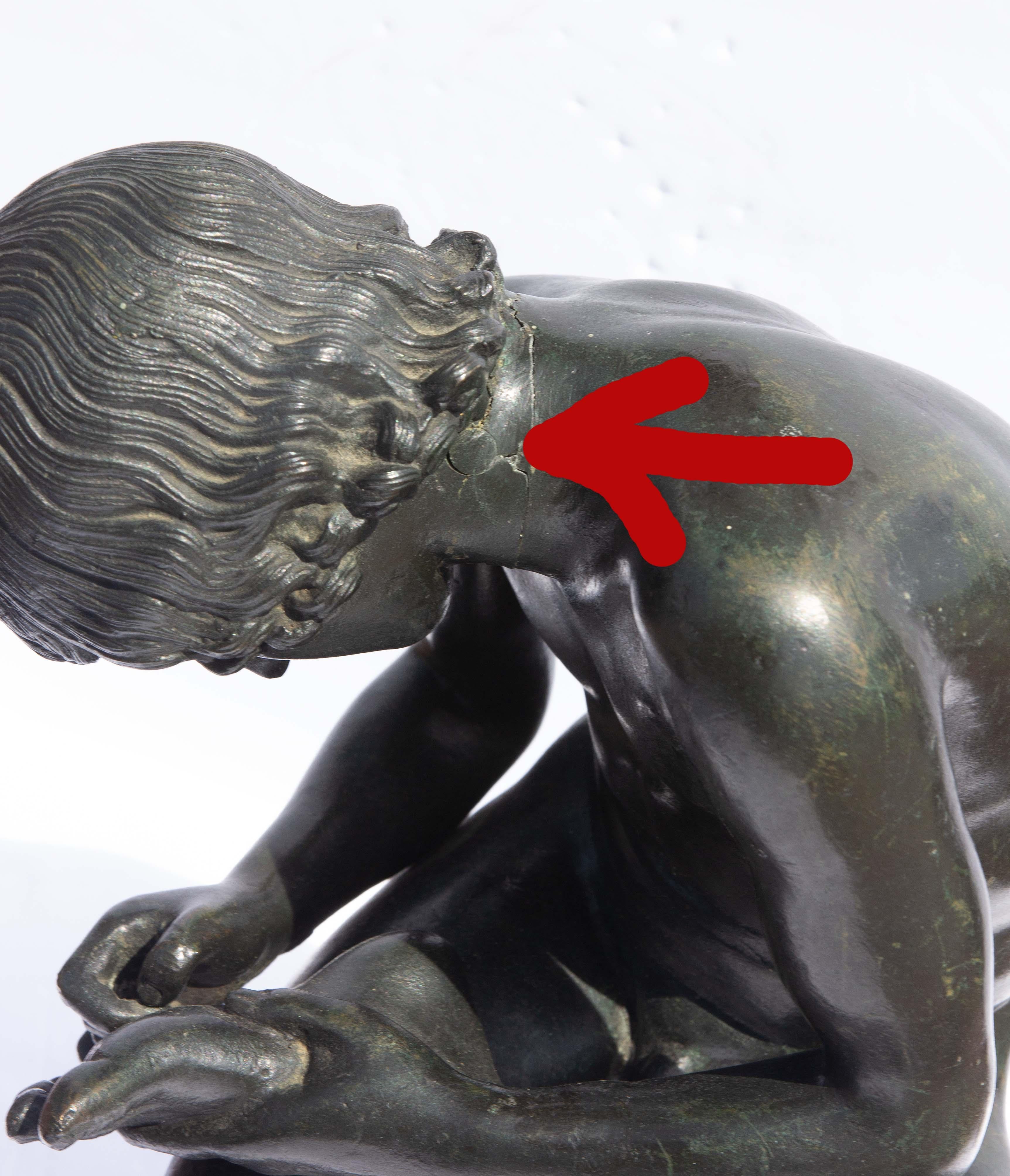 Grand Tour Bronze Sculpture Boy with Thorn or Lo Spinario In Good Condition In Rochester, NY