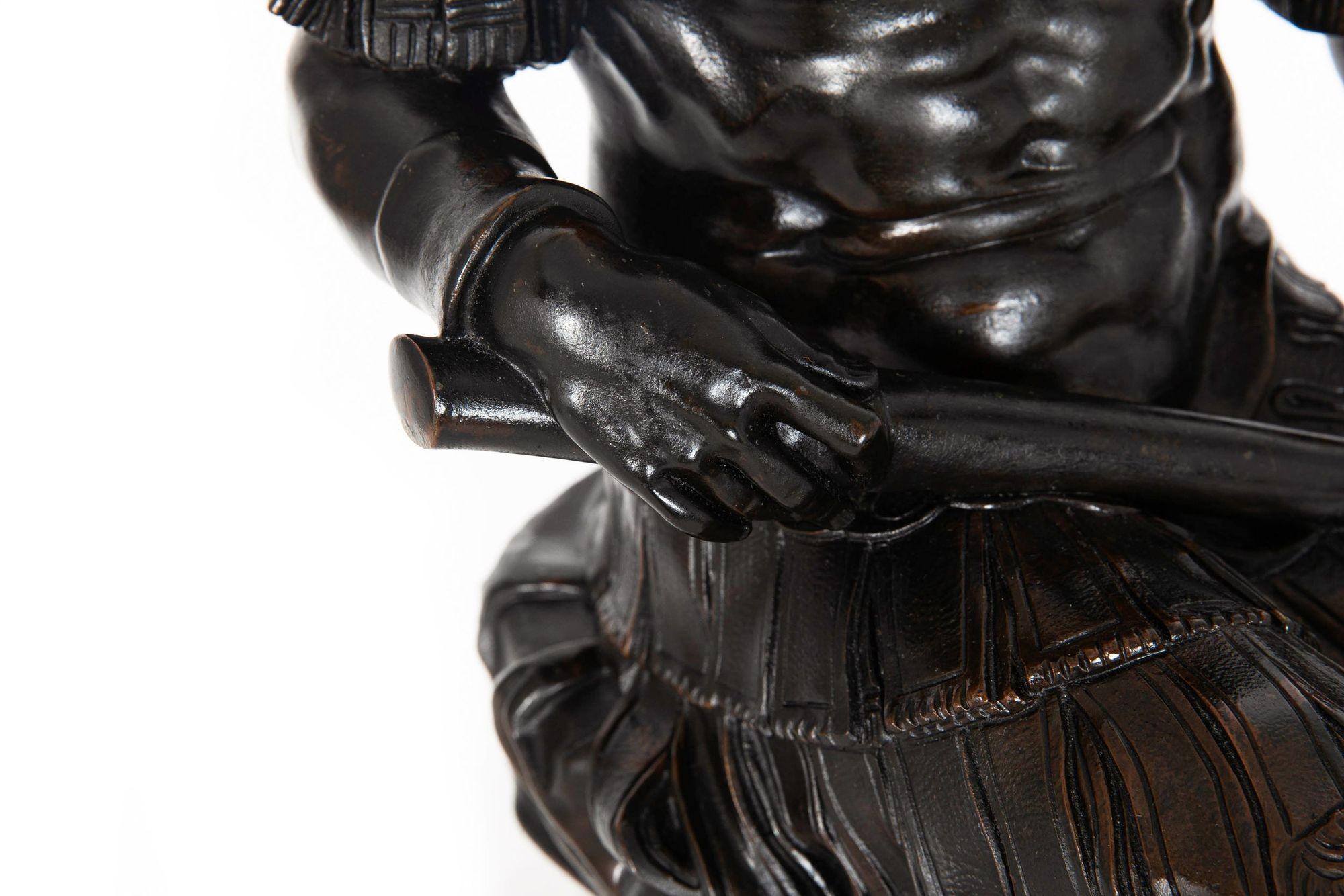Grand Tour Bronze Sculpture Giuliano de Medici after the Antique, 19th century For Sale 8