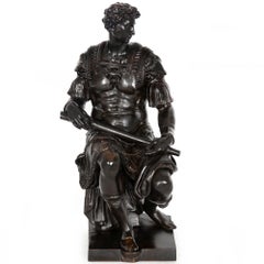 Escultura de bronce del Grand Tour Giuliano de Medici según la Antigüedad, siglo XIX
