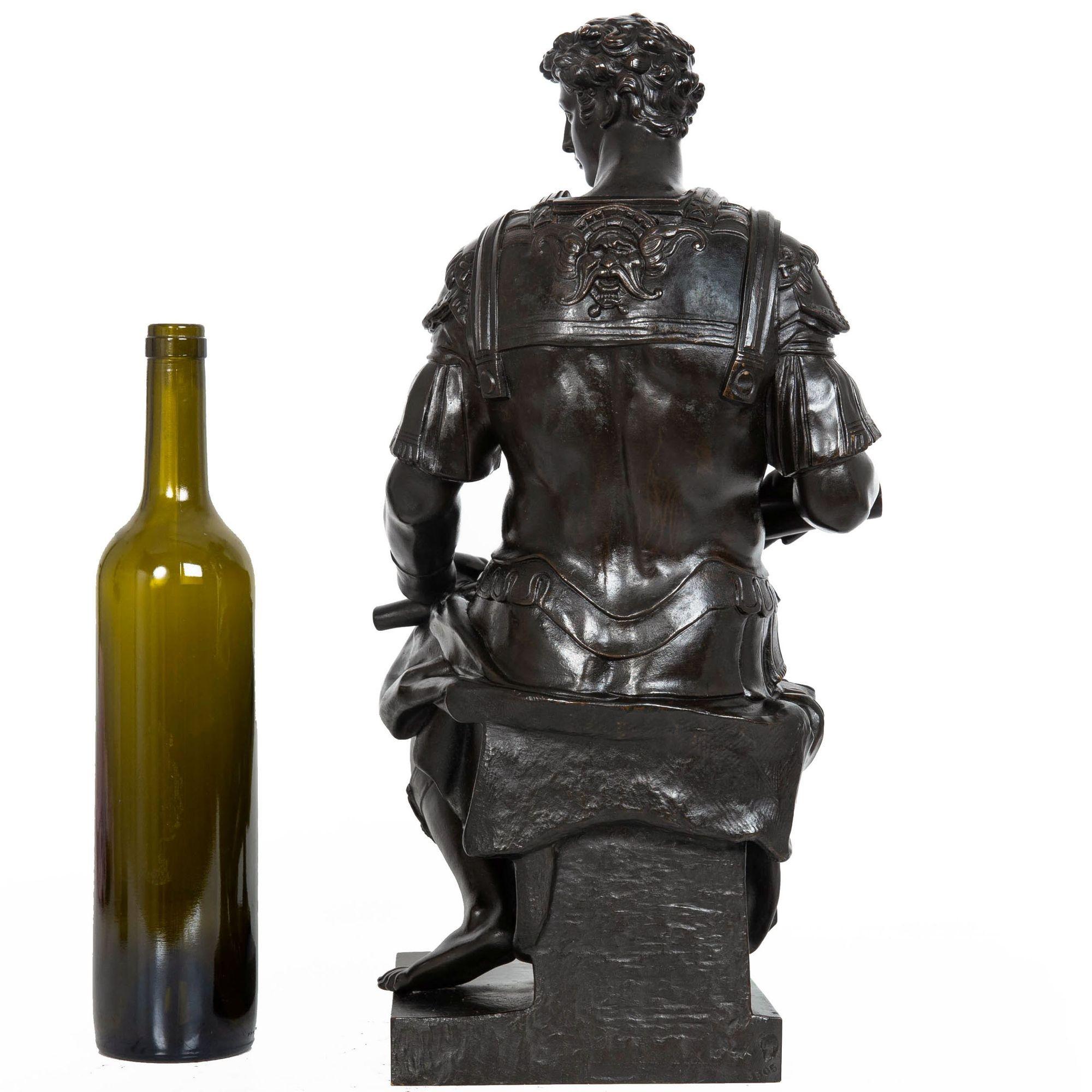 20th Century Grand Tour Bronze Sculpture Giuliano de Medici after the Antique, 19th century For Sale