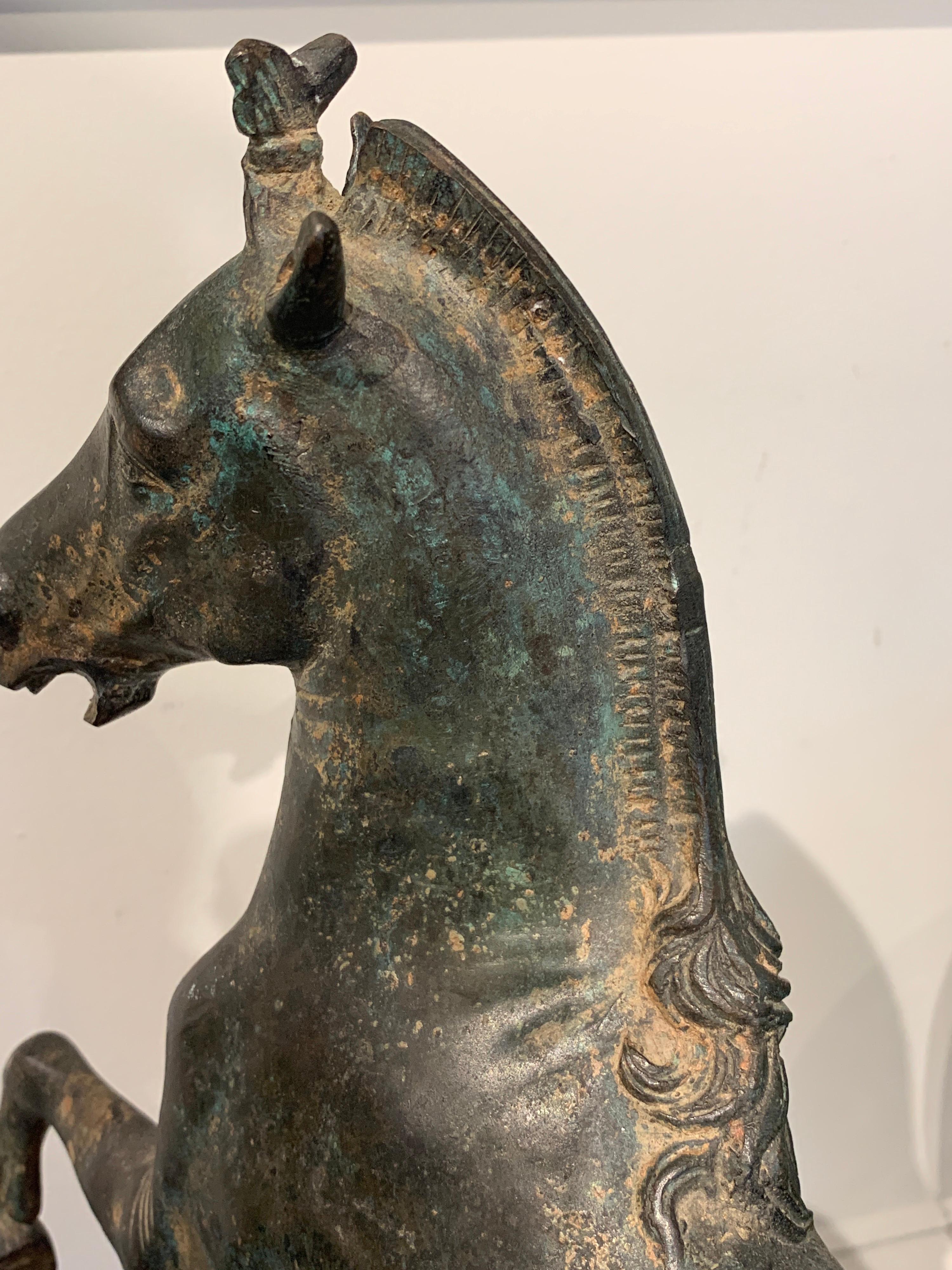 Grand Tour Bronze Sculpture of a Rearing Horse For Sale 4