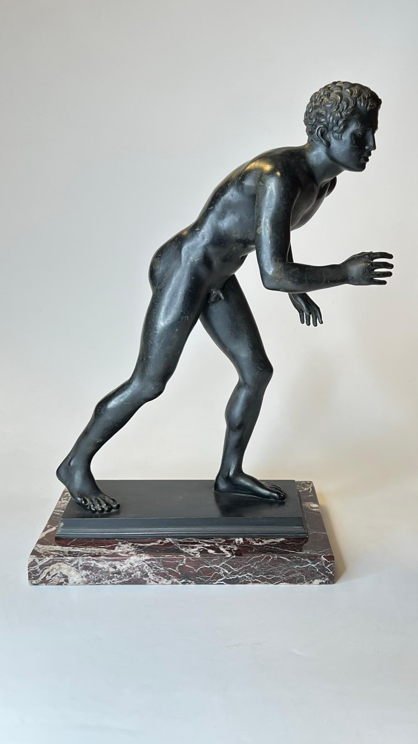 Grand Tour Bronze Sculpture of Athlete After Ancient from Villa of the Papyri 3