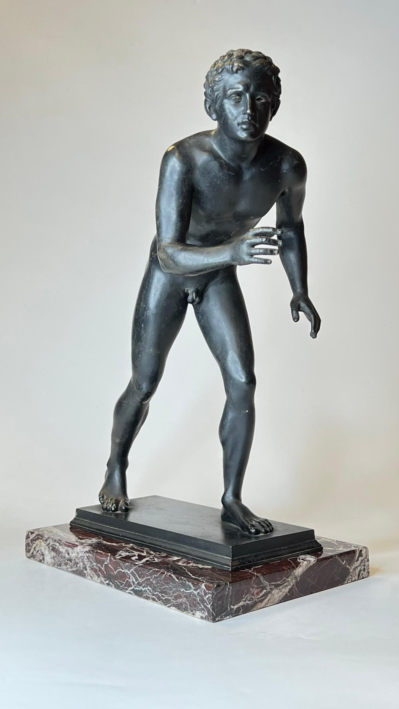 Grand Tour Bronze Sculpture of Athlete After Ancient from Villa of the Papyri 5