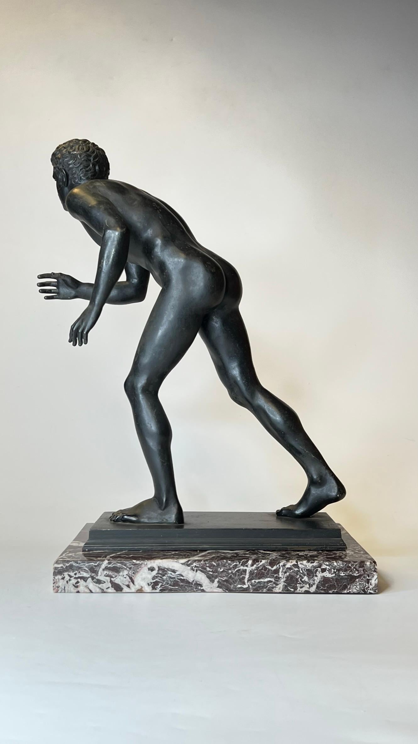 Grand Tour Bronze Sculpture of Athlete After Ancient from Villa of the Papyri 7
