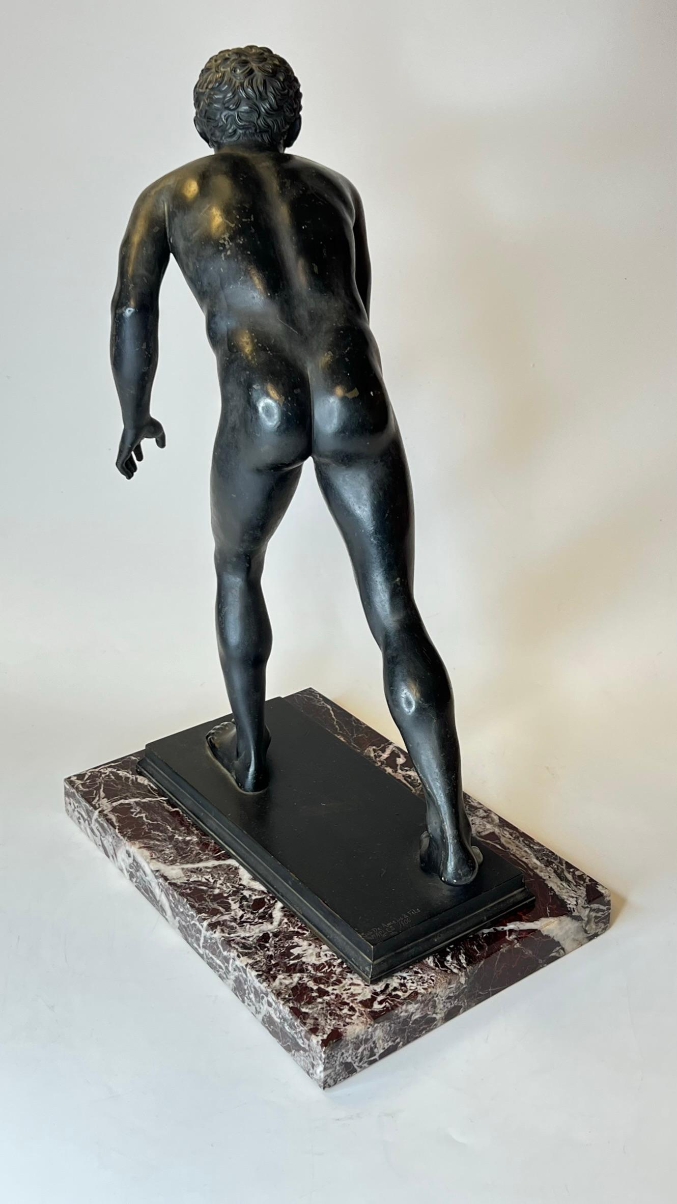 Grand Tour Bronze Sculpture of Athlete After Ancient from Villa of the Papyri 9