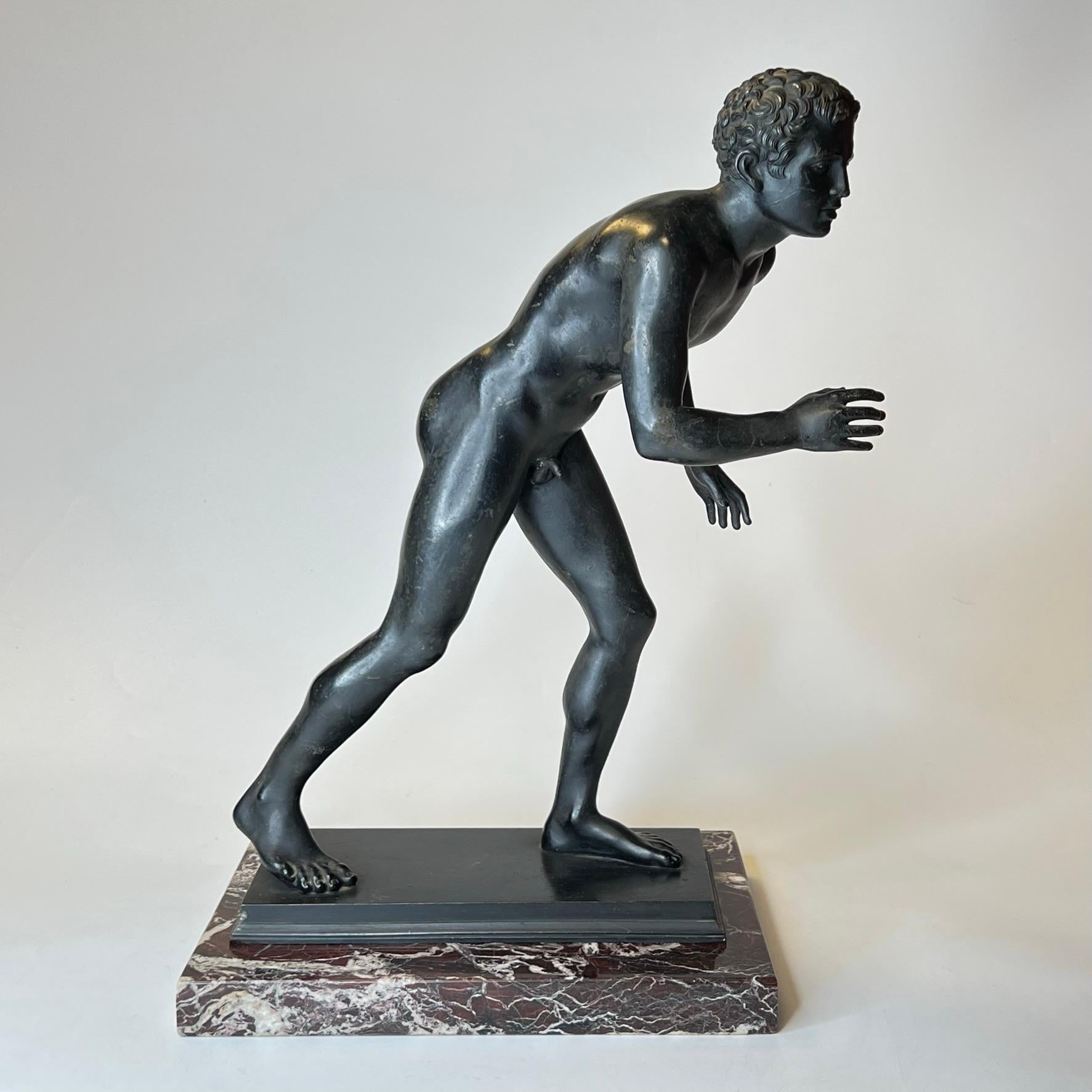 Grand Tour Bronze Sculpture of Athlete After Ancient from Villa of the Papyri 2
