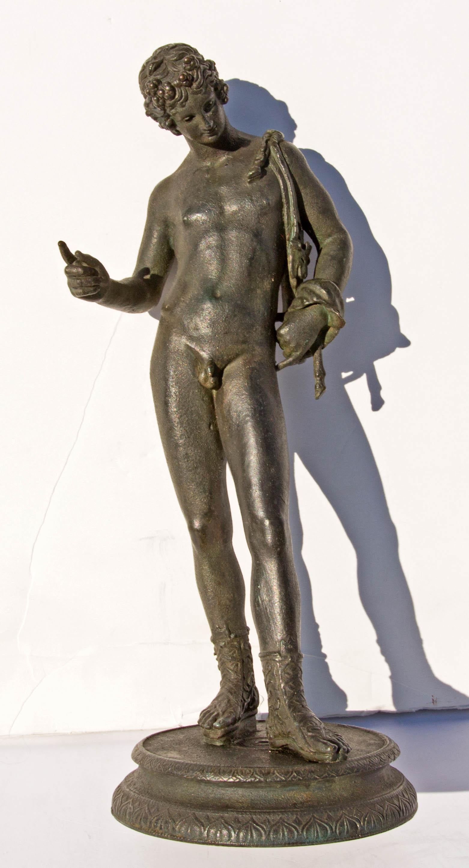 narcissus bronze statue