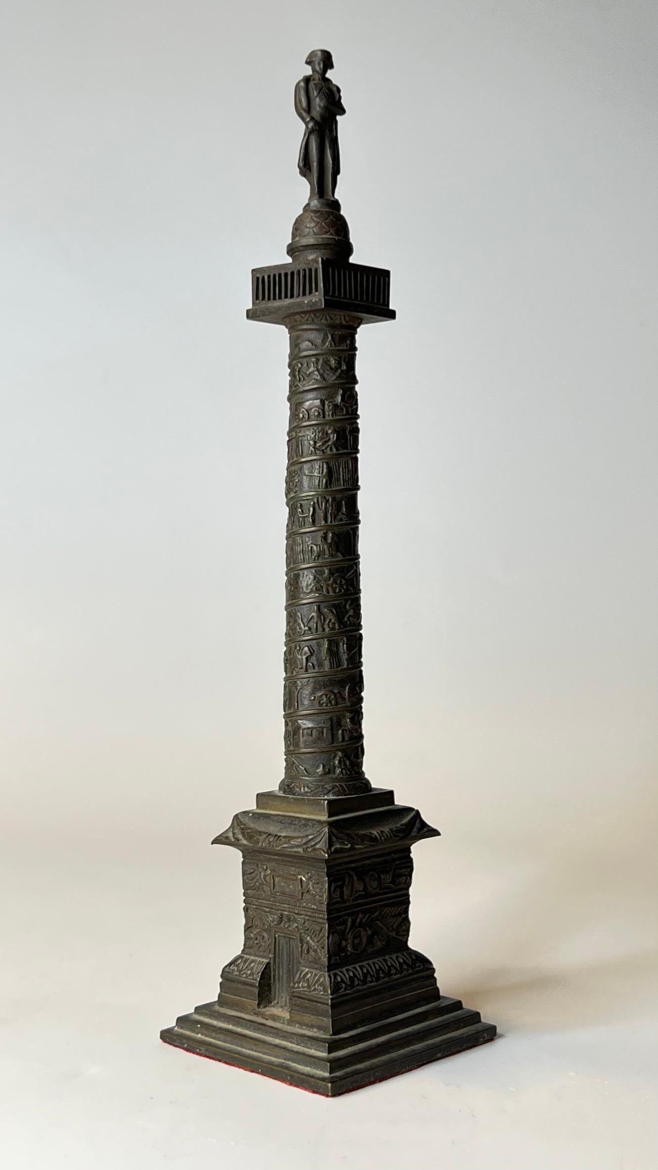 French Grand Tour Bronze Sculpture of Vendome Column For Sale