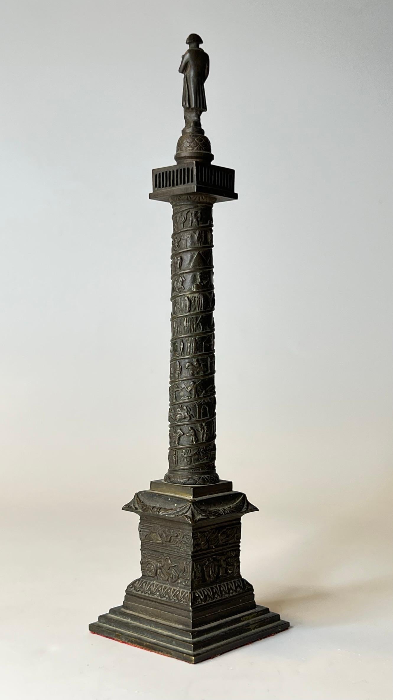 Grand Tour Bronze Sculpture of Vendome Column In Good Condition For Sale In New York, NY