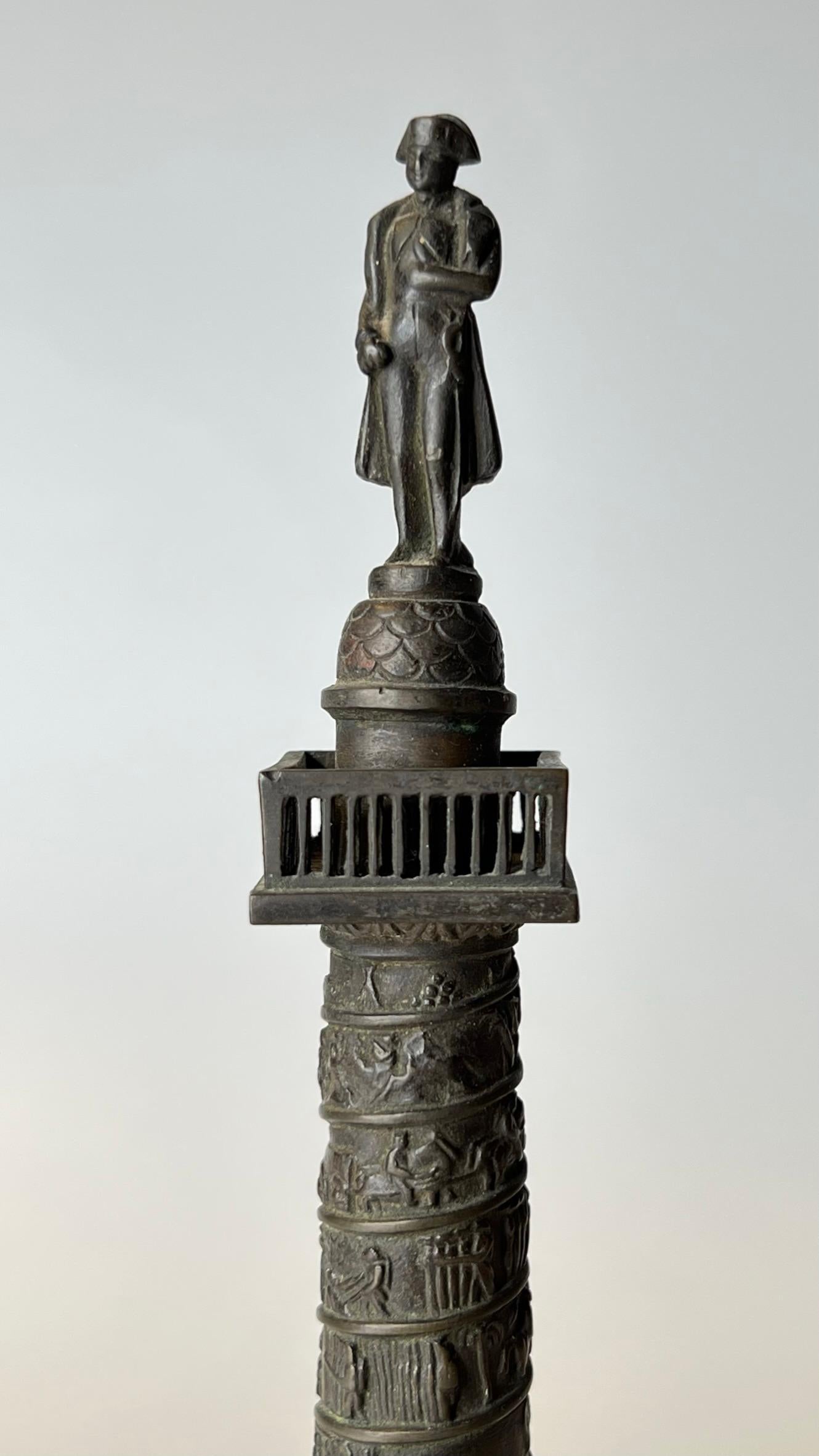 19th Century Grand Tour Bronze Sculpture of Vendome Column For Sale
