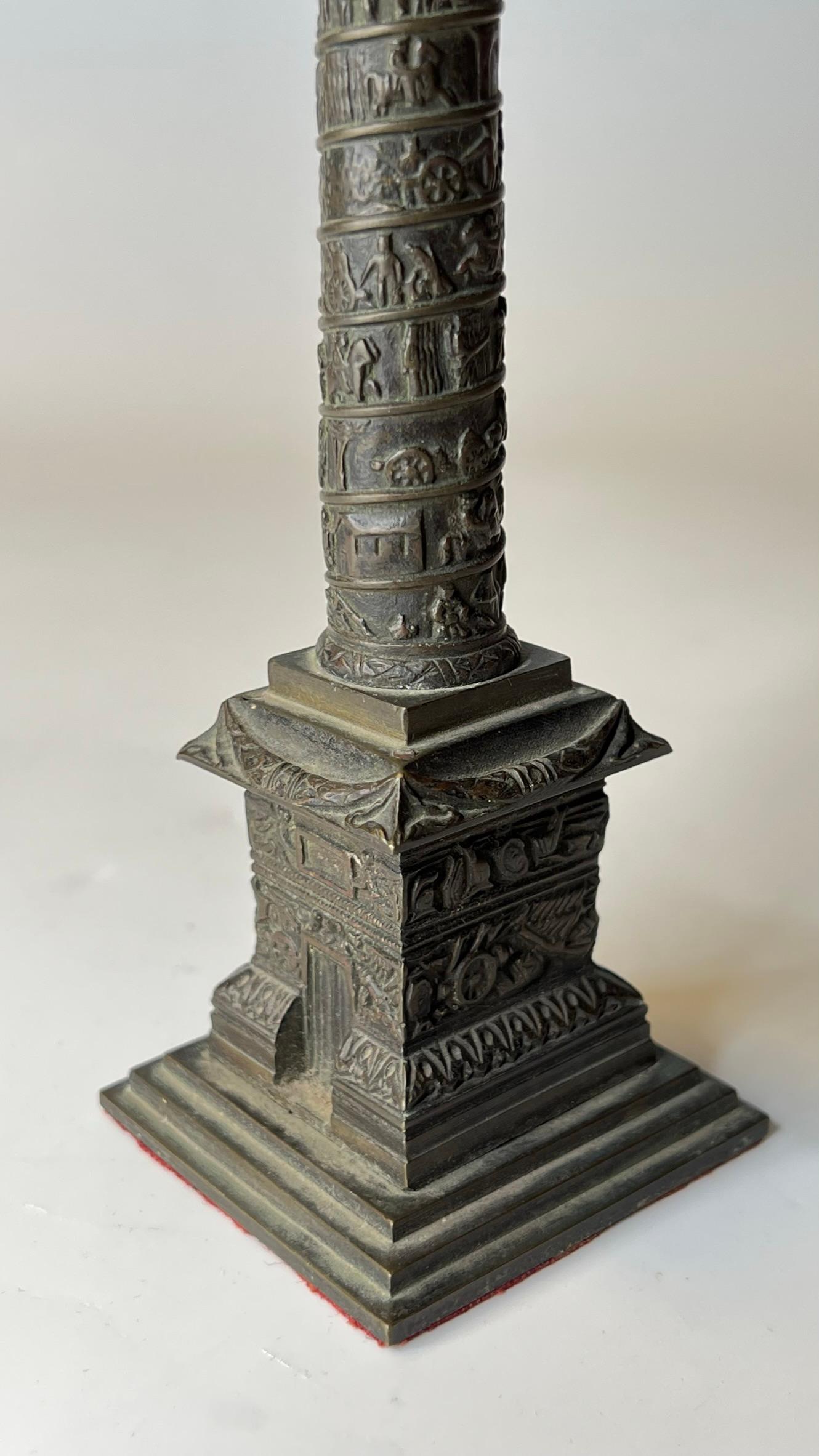 Grand Tour Bronze Sculpture of Vendome Column For Sale 2