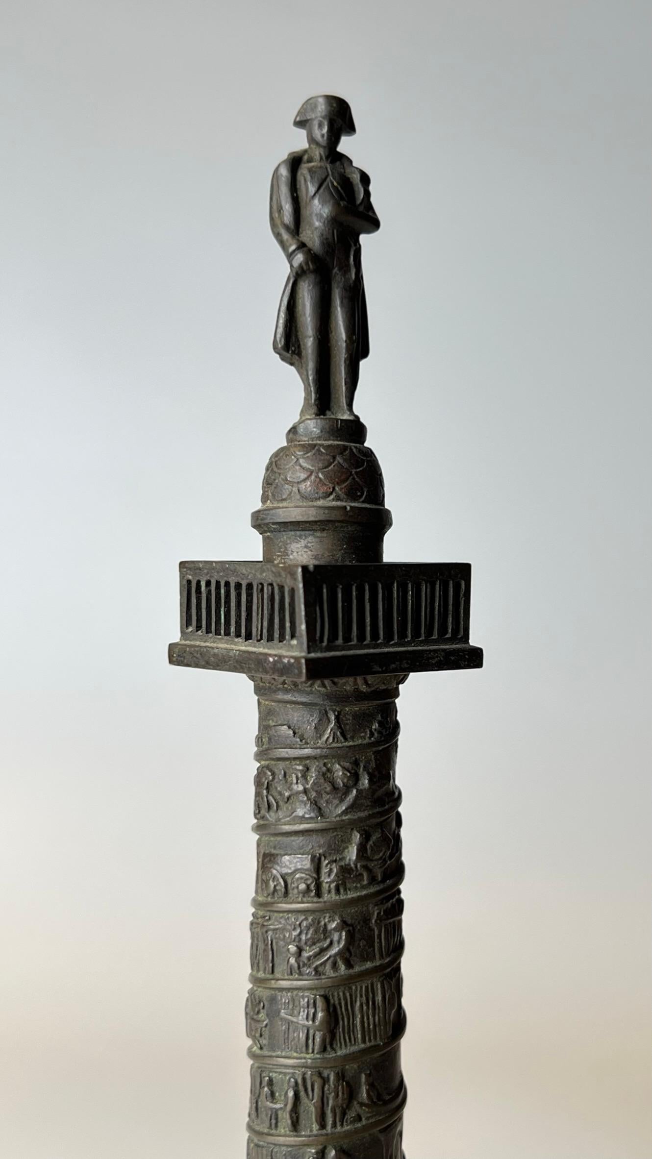 Grand Tour Bronze Sculpture of Vendome Column For Sale 3