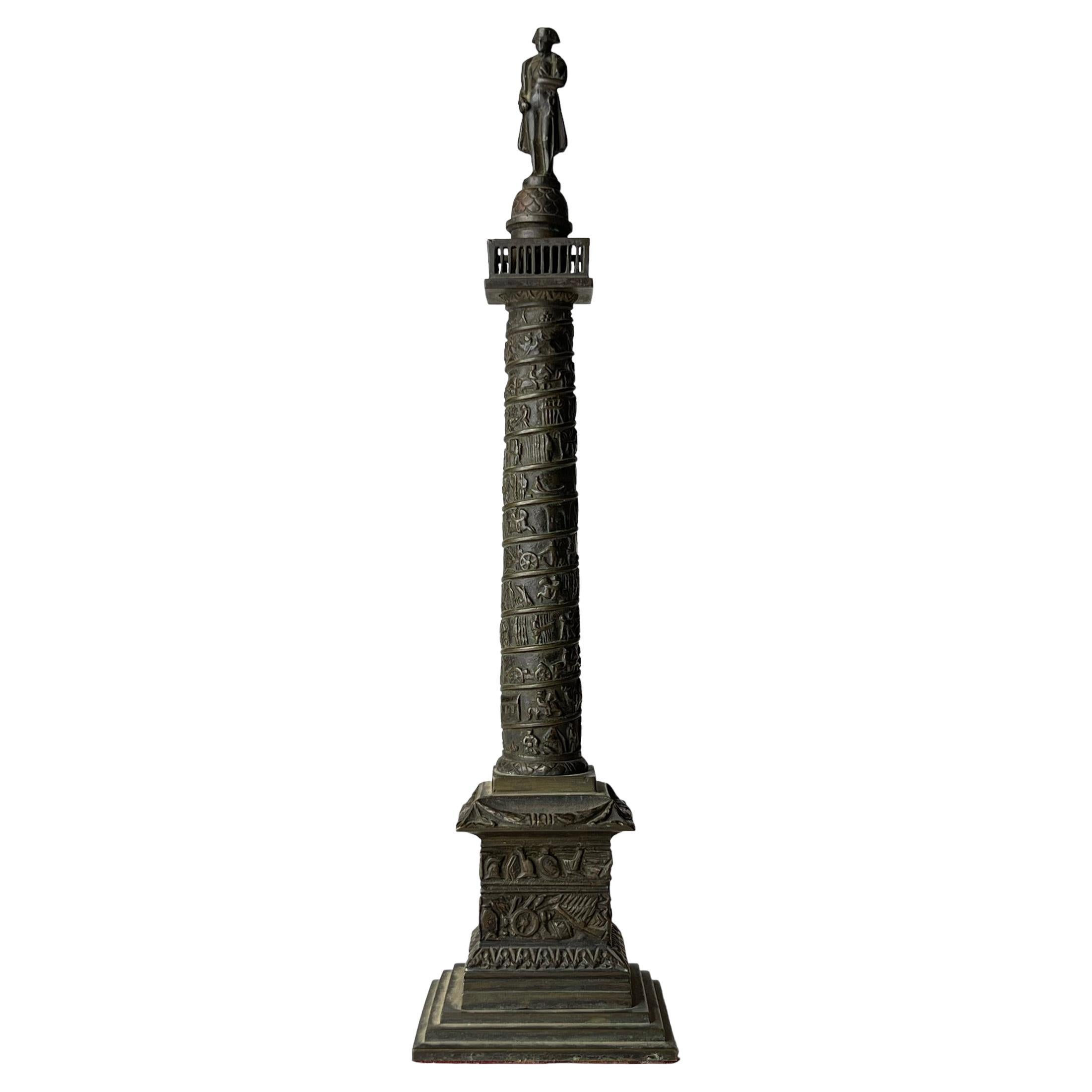 Grand Tour Bronze Sculpture of Vendome Column For Sale