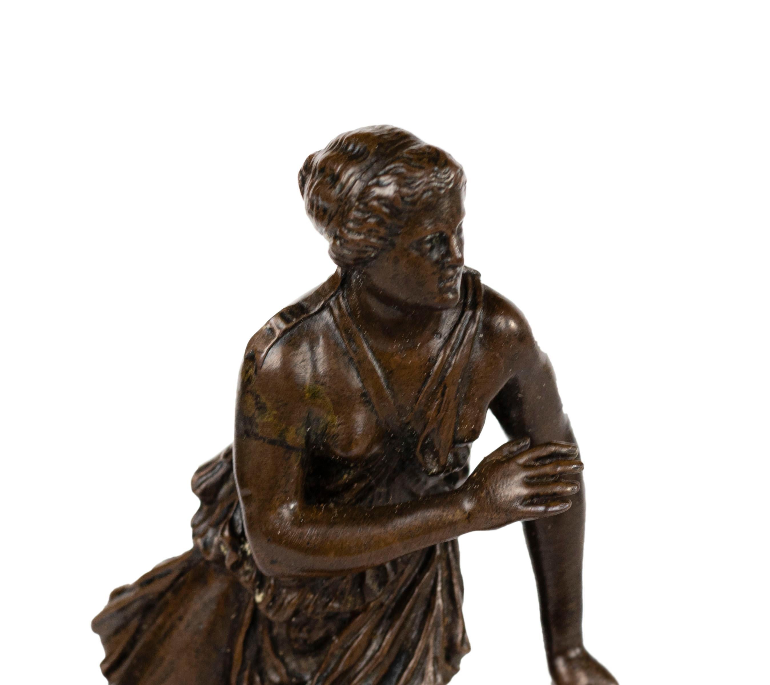 20th Century Grand Tour Bronze Statue Of Atalanta, Thiébaut Freres For Sale