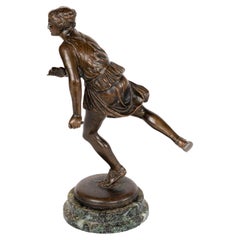 Vintage Grand Tour Bronze Statue Of Atalanta, Thiébaut Freres