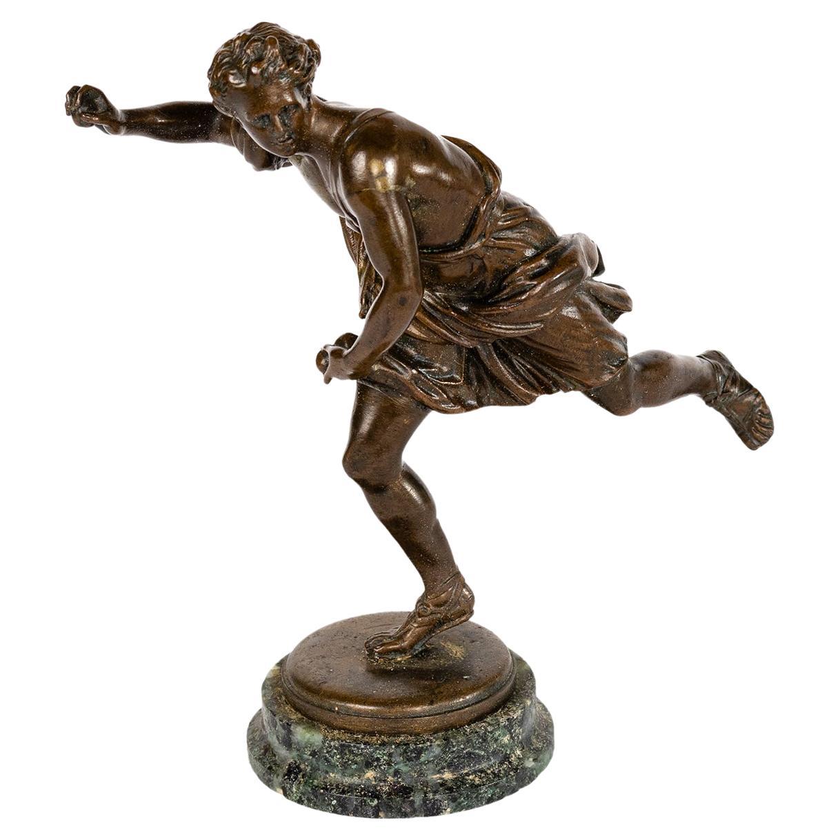Gran Tour Estatua de bronce de Hipómenes lanzando manzanas de oro, Thiébaut Frères