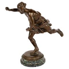 Grand Tour Bronze Statue Of Hippomene Throwing Golden Apples, Thiébaut Frères