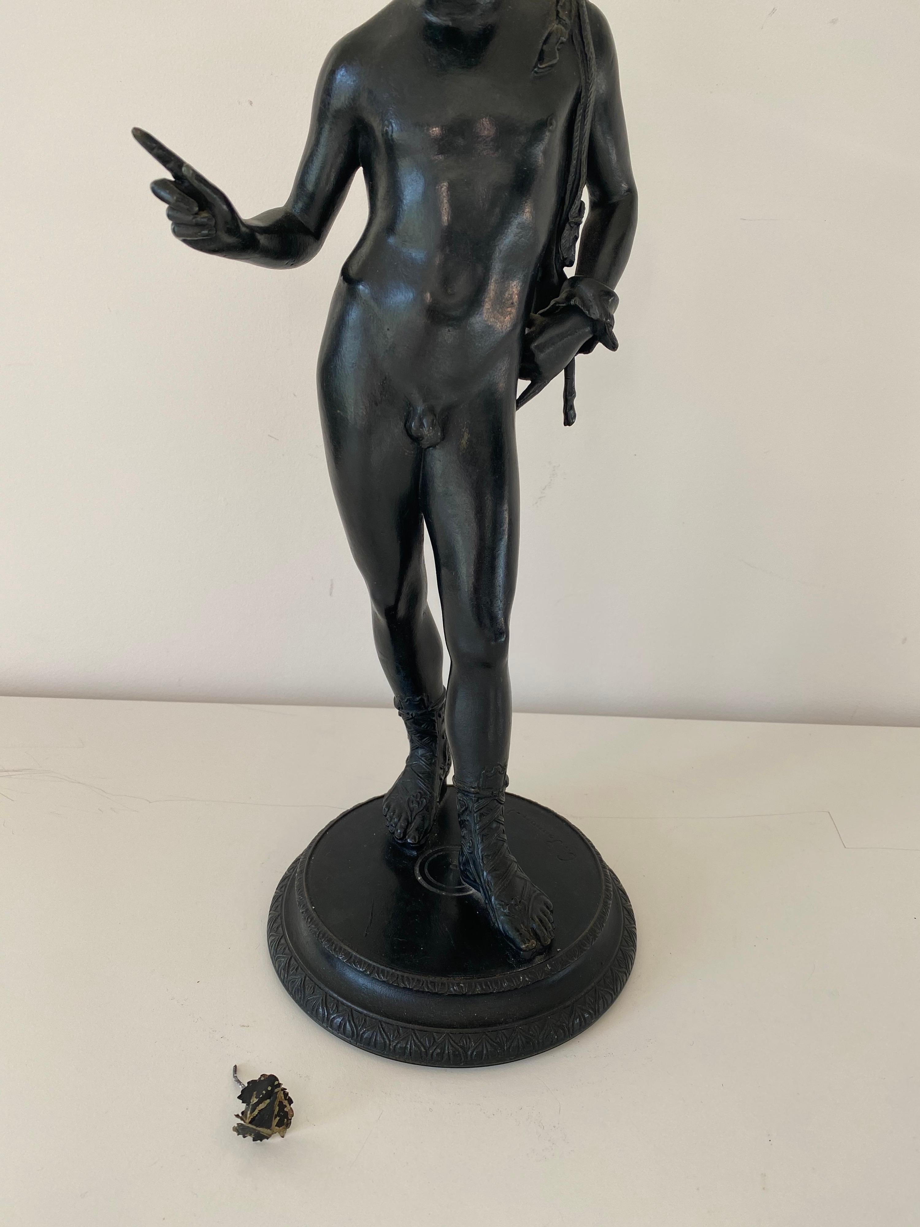 Grand Tour Bronze Statue of Narcissus For Sale 4