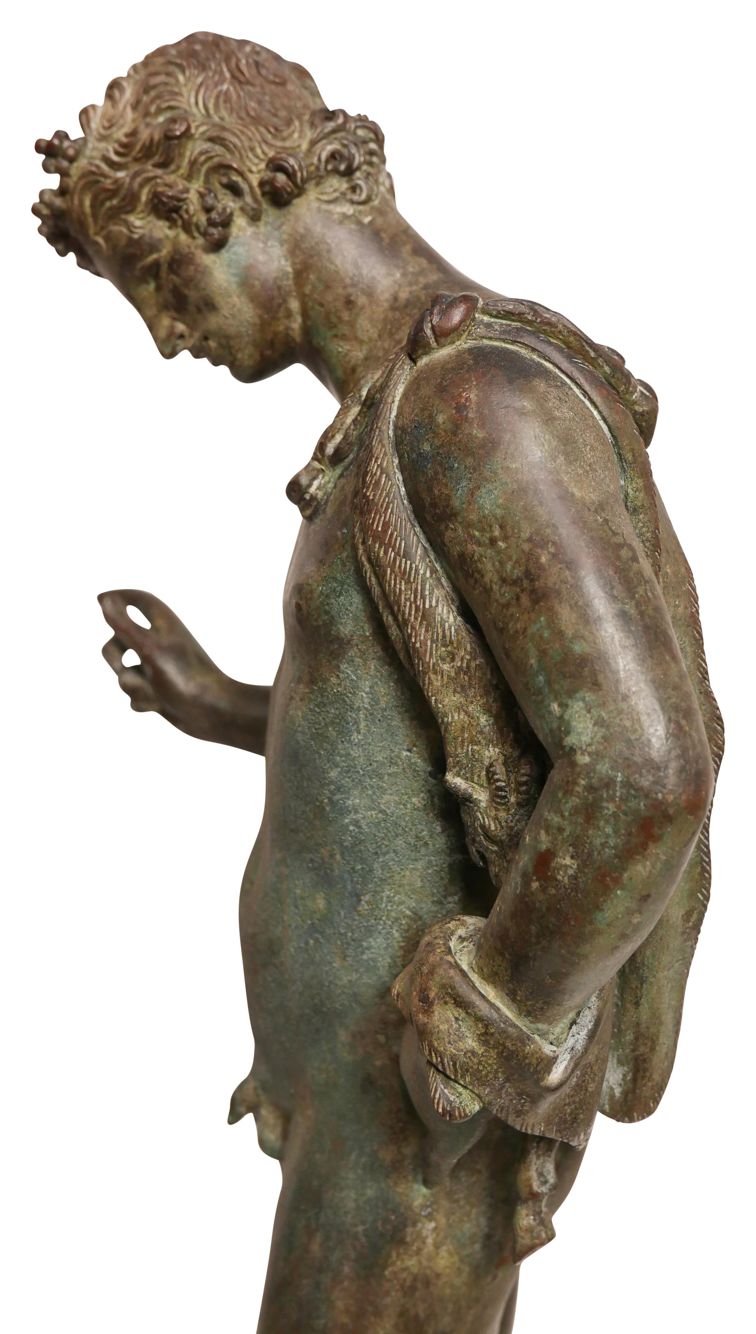 Grand Tour Bronze Statue of Narcissus, Italian 19th Century In Good Condition In San Francisco, CA