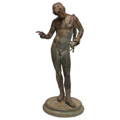 Antique Grand Tour Bronze Statue of Narcissus, Italian 19th Century