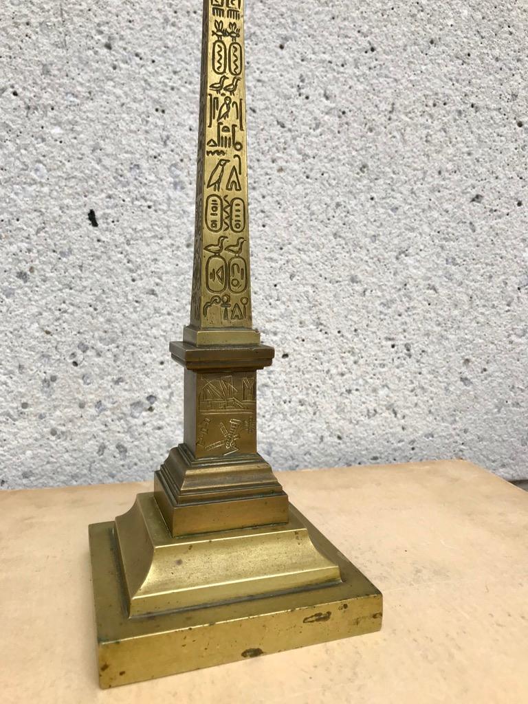 19th Century Grand Tour Bronze Thermometer of the Luxor Obelisk For Sale 5
