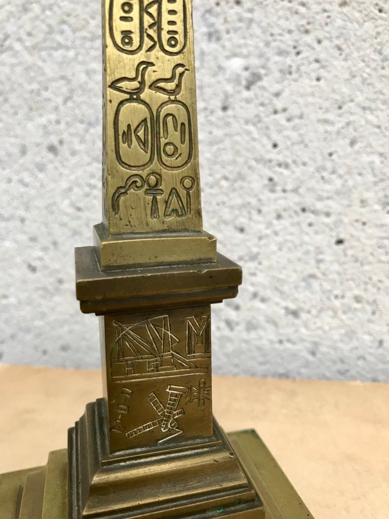 19th Century Grand Tour Bronze Thermometer of the Luxor Obelisk For Sale 6