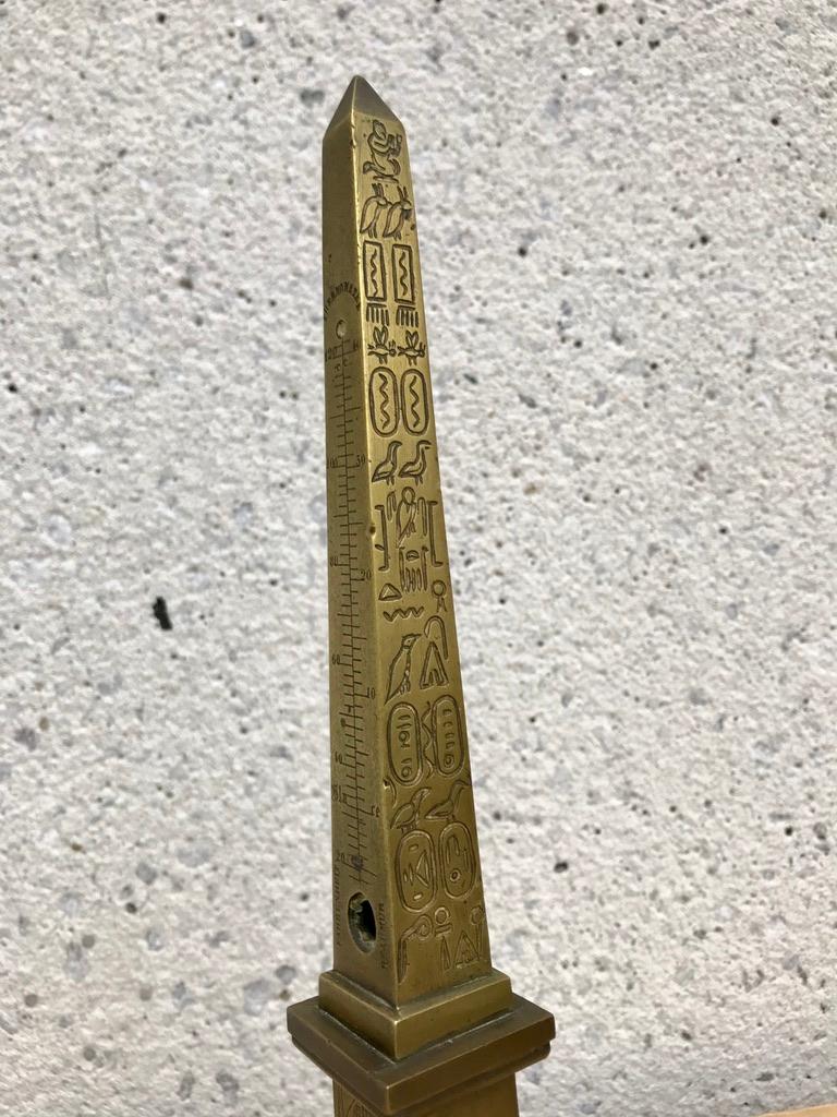 19th Century Grand Tour Bronze Thermometer of the Luxor Obelisk For Sale 7