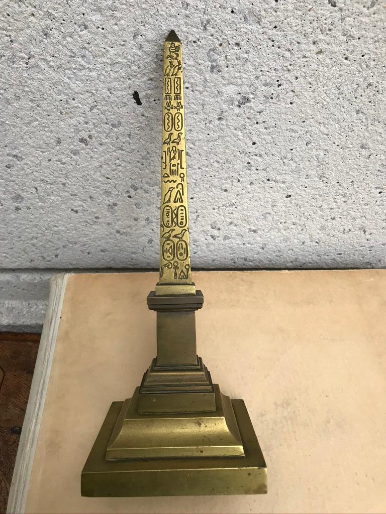 French 19th Century Grand Tour Bronze Thermometer of the Luxor Obelisk For Sale