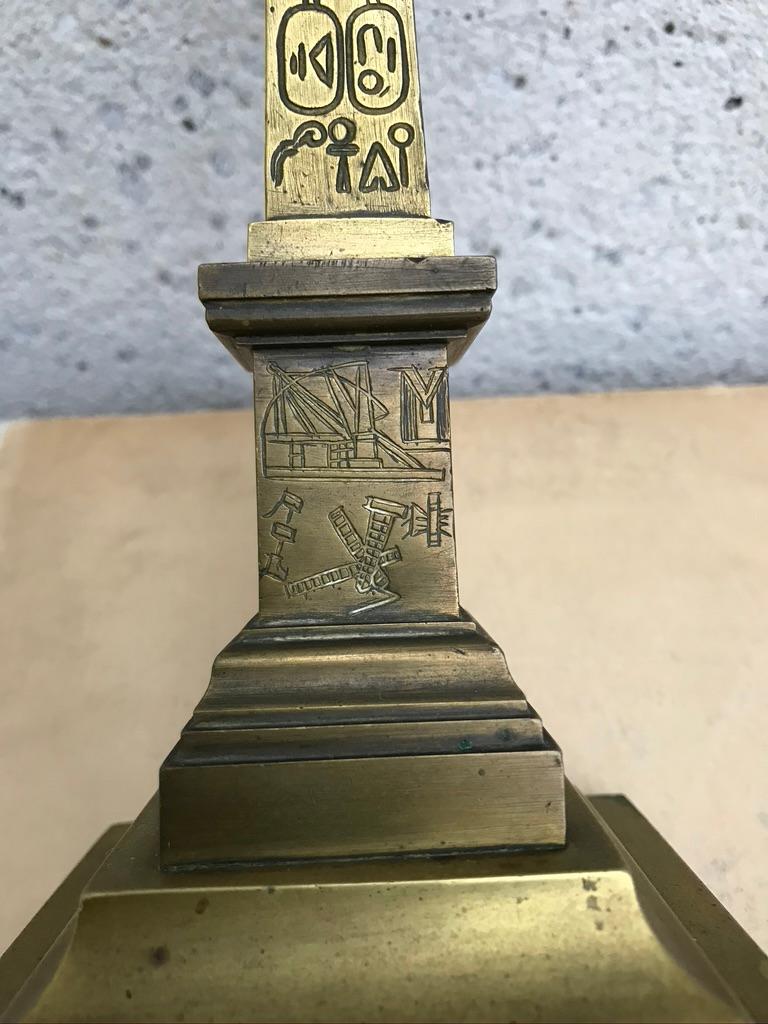 19th Century Grand Tour Bronze Thermometer of the Luxor Obelisk In Good Condition For Sale In Stamford, CT