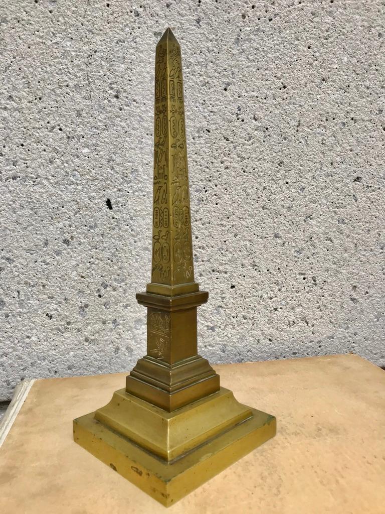 19th Century Grand Tour Bronze Thermometer of the Luxor Obelisk For Sale 3