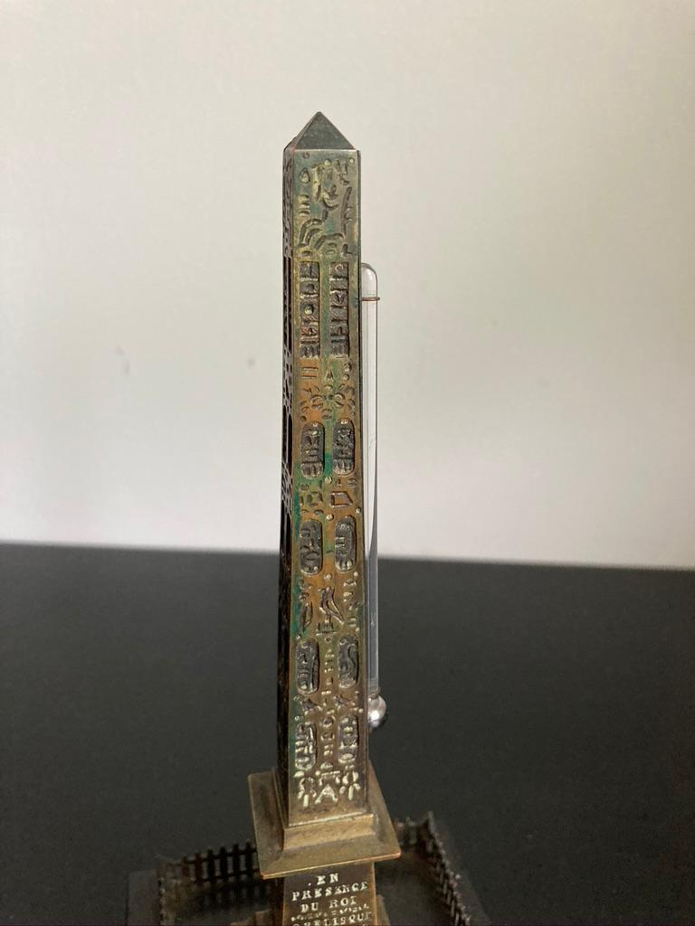 Grand Tour Bronze Thermometer of the Luxor Obelisk, Paris For Sale 2