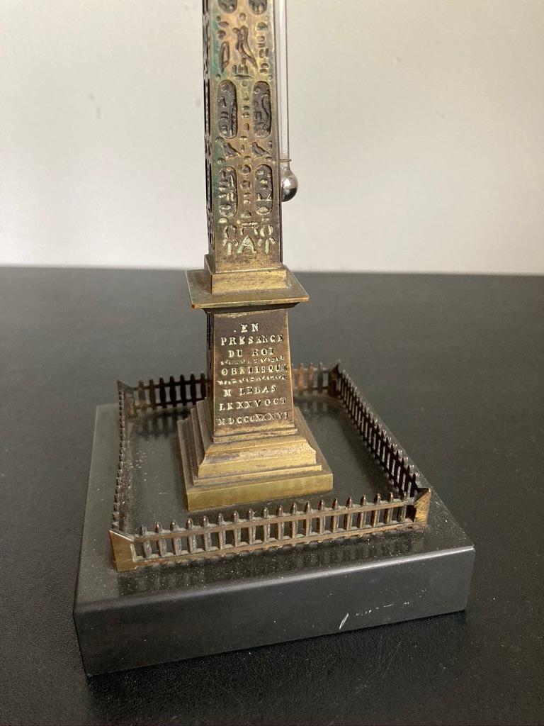 Grand Tour Bronze Thermometer of the Luxor Obelisk, Paris For Sale 3