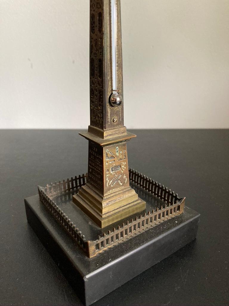 Grand Tour Bronze Thermometer of the Luxor Obelisk, Paris For Sale 5