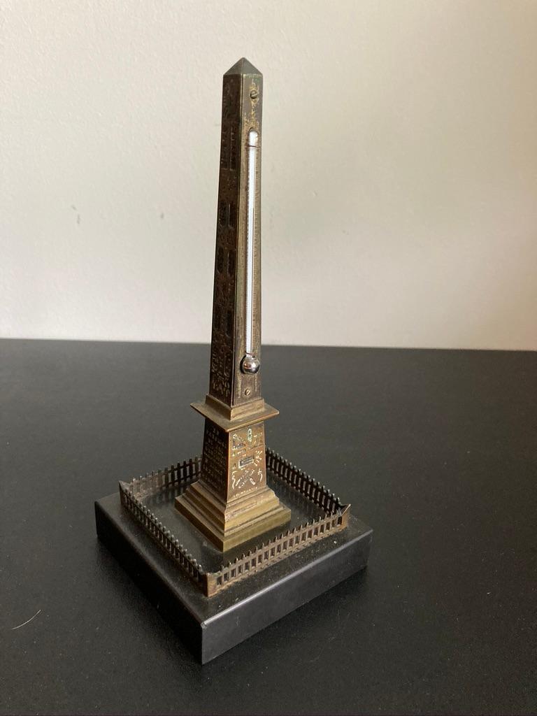 Grand Tour Bronze Thermometer of the Luxor Obelisk, Paris For Sale 5