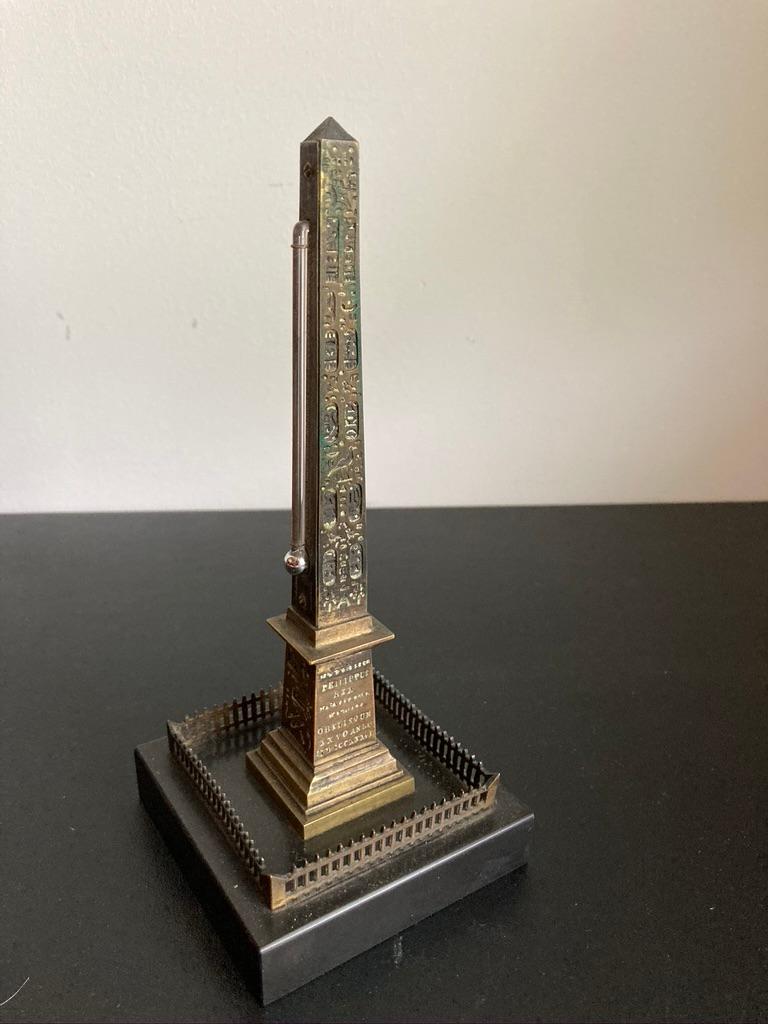 Grand Tour Bronze Thermometer of the Luxor Obelisk, Paris For Sale 7