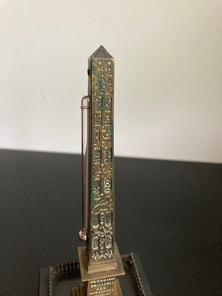 Cast Grand Tour Bronze Thermometer of the Luxor Obelisk, Paris For Sale