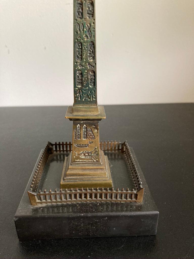 Grand Tour Bronze Thermometer of the Luxor Obelisk, Paris In Good Condition For Sale In Stamford, CT