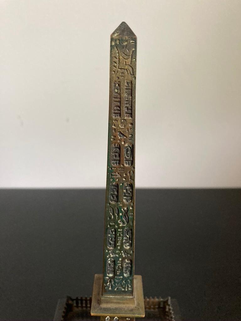 19th Century Grand Tour Bronze Thermometer of the Luxor Obelisk, Paris For Sale