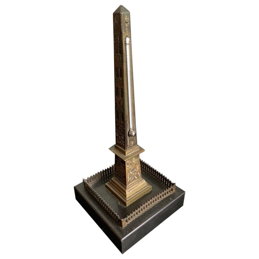 Grand Tour Bronze Thermometer of the Luxor Obelisk, Paris For Sale