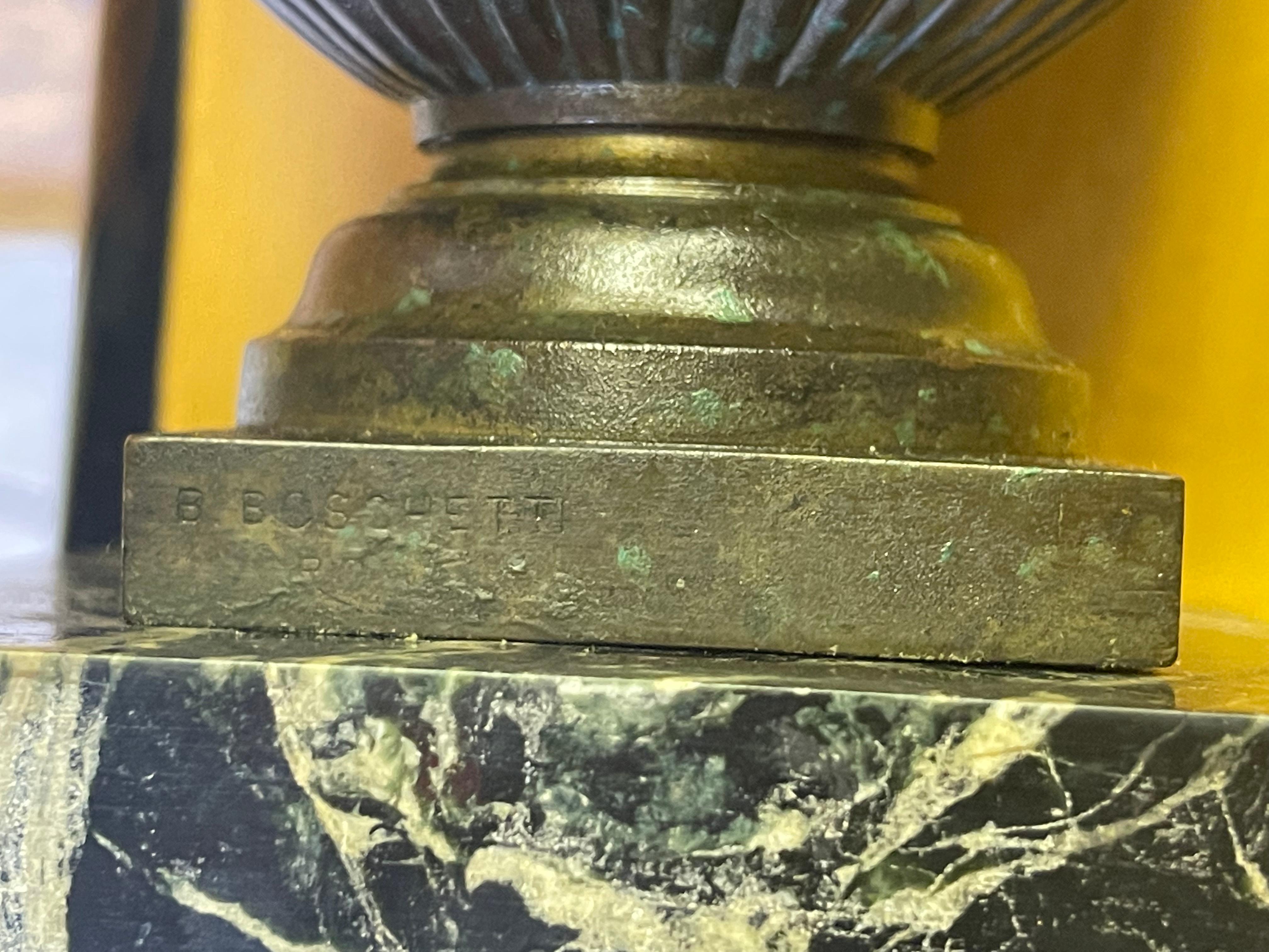 19th Century Grand Tour Bronze Volute Krater / Vase / Urn by Benedetto Boschetti , C. 1840 For Sale