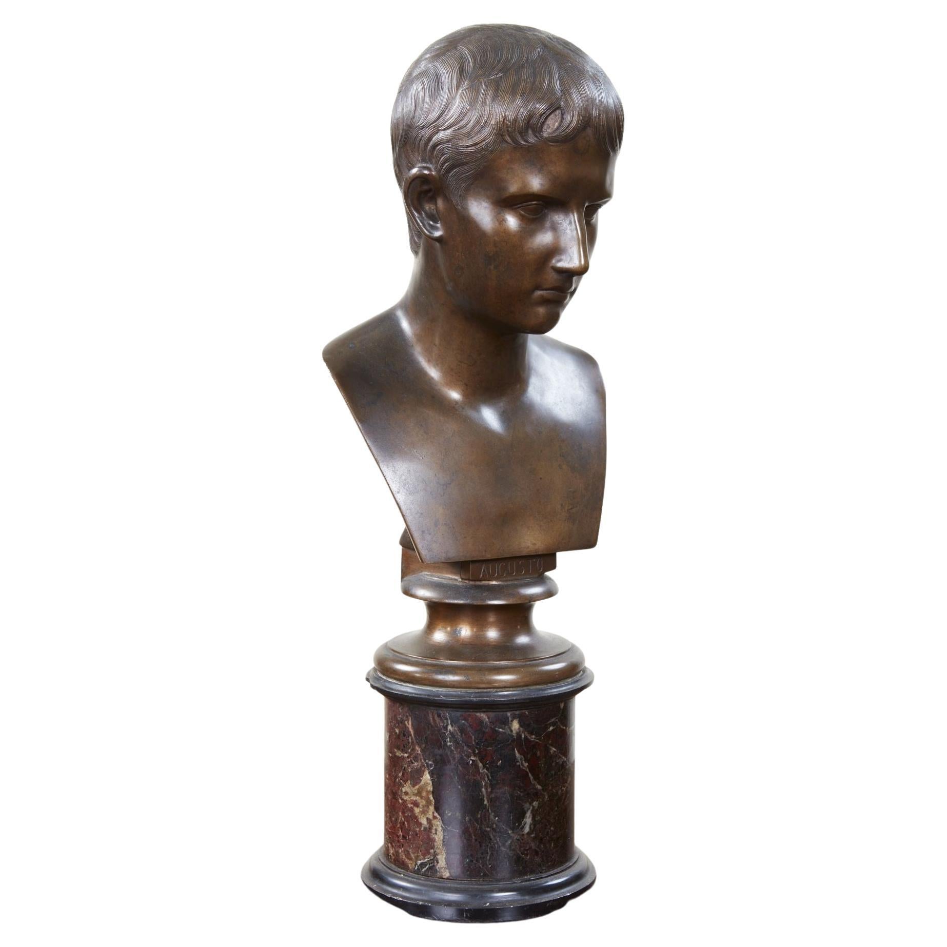 Grand Tour Bust of Augustus For Sale