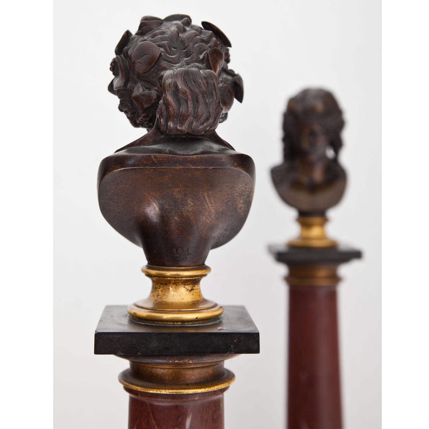 Grand Tour Busts of Dionysus and Antinous, Paris, Dated 1867 7