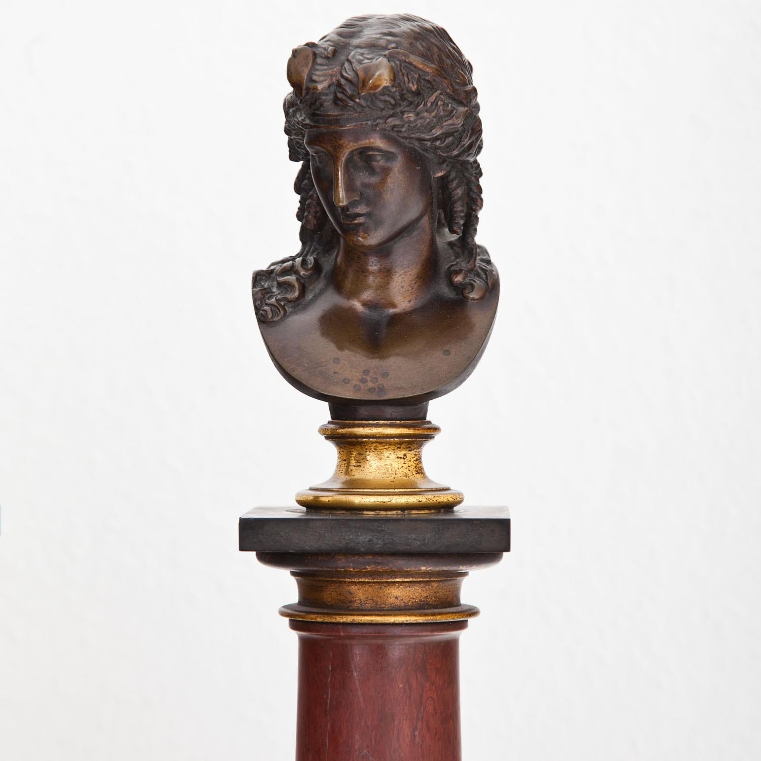Mid-19th Century Grand Tour Busts of Dionysus and Antinous, Paris, Dated 1867