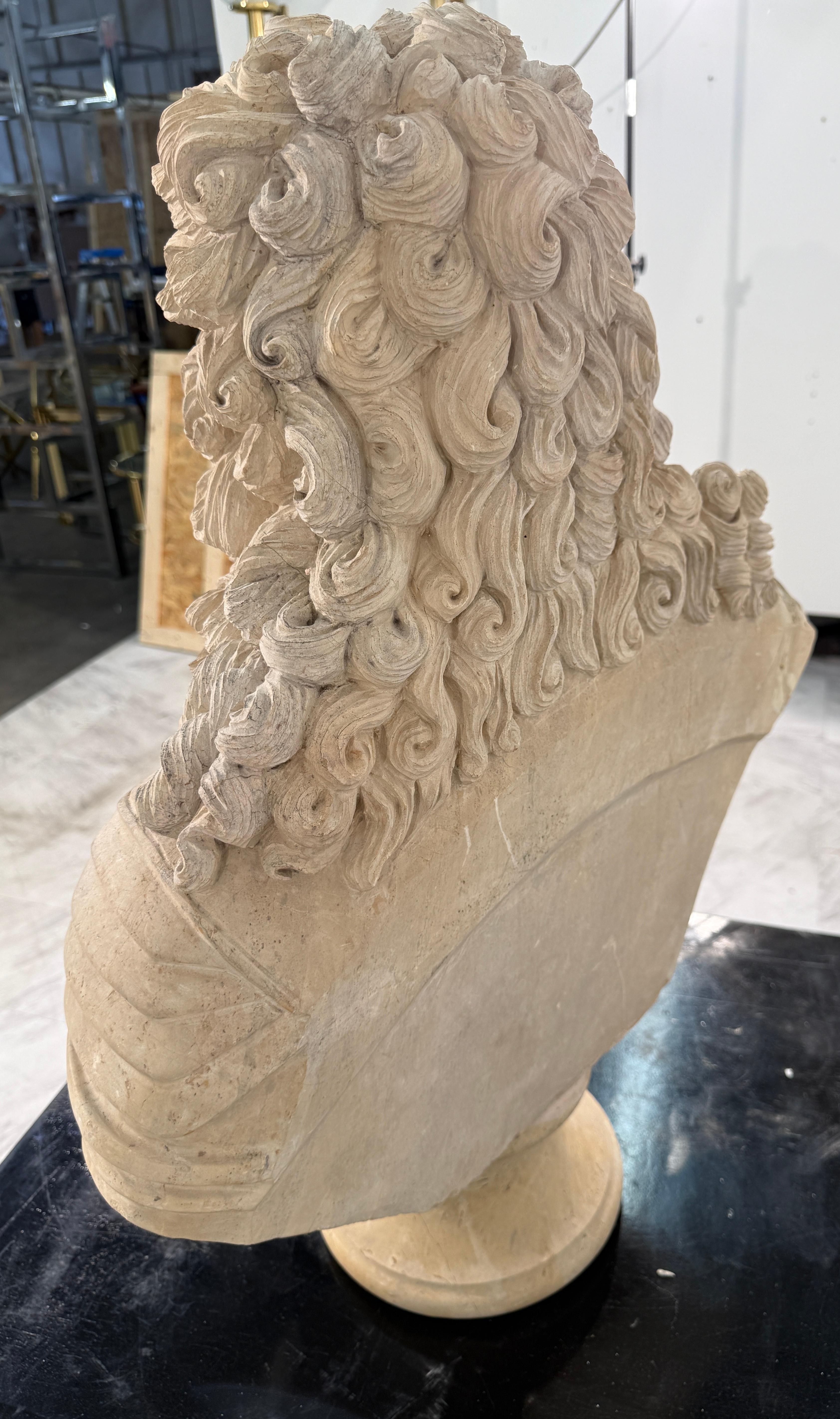 Grand Tour Carved Marble Bust of Louis XIV, Italy, 19th Century For Sale 2