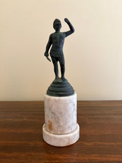 Grand Tour Classical Figure in Brass on Marble Base, Neoclassical Sculpture