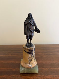 Grand Tour Classical Figure in Brass on Marble Base, Neoclassical Sculpture