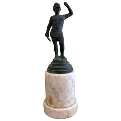 Grand Tour Classical Figure in Brass on Marble Base, Neoclassical Sculpture