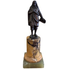 Grand Tour Classical Figure in Brass on Marble Base, Neoclassical Sculpture