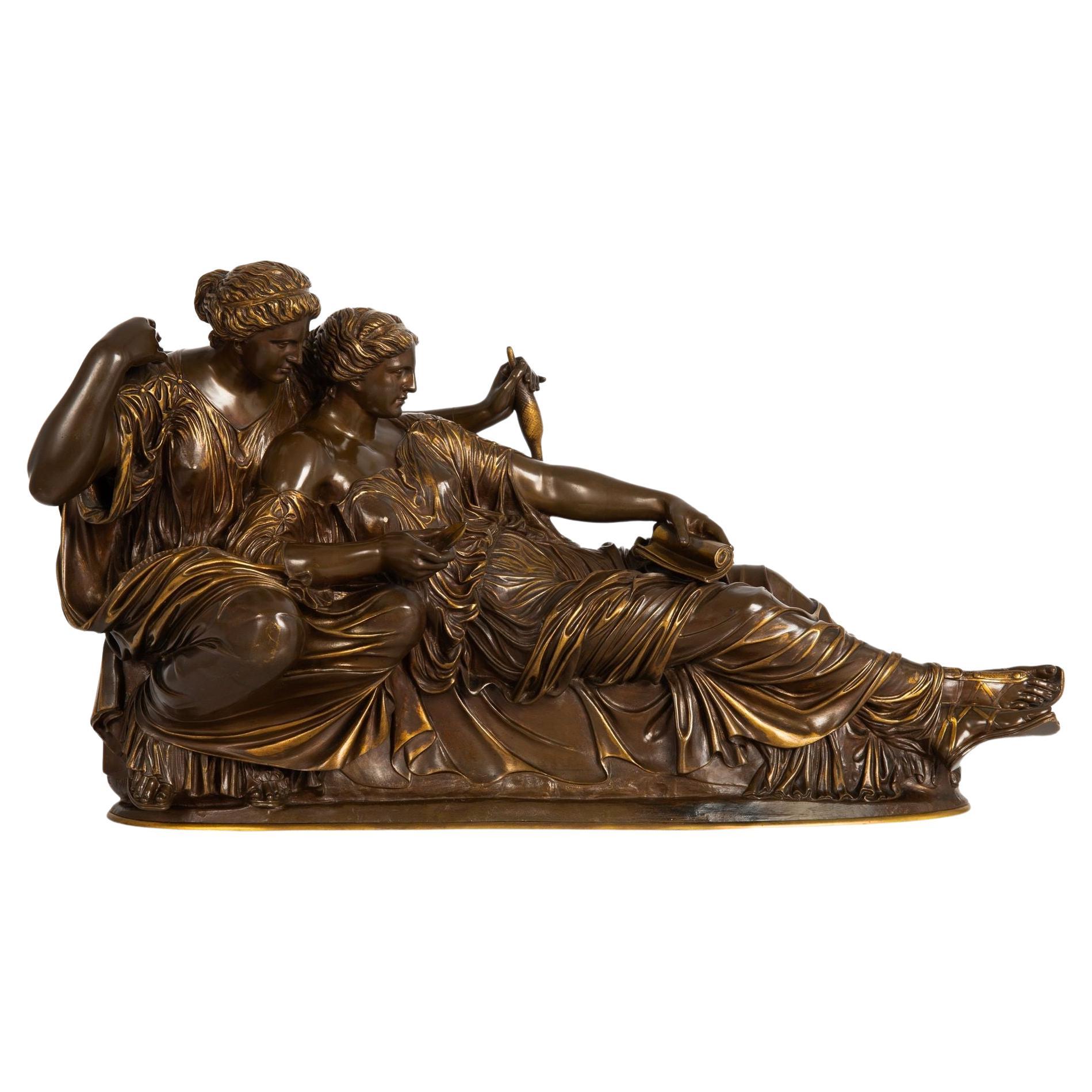 Grand Tour Classical "Two Fates” Bronze by Auguste Clésinger & Barbedienne