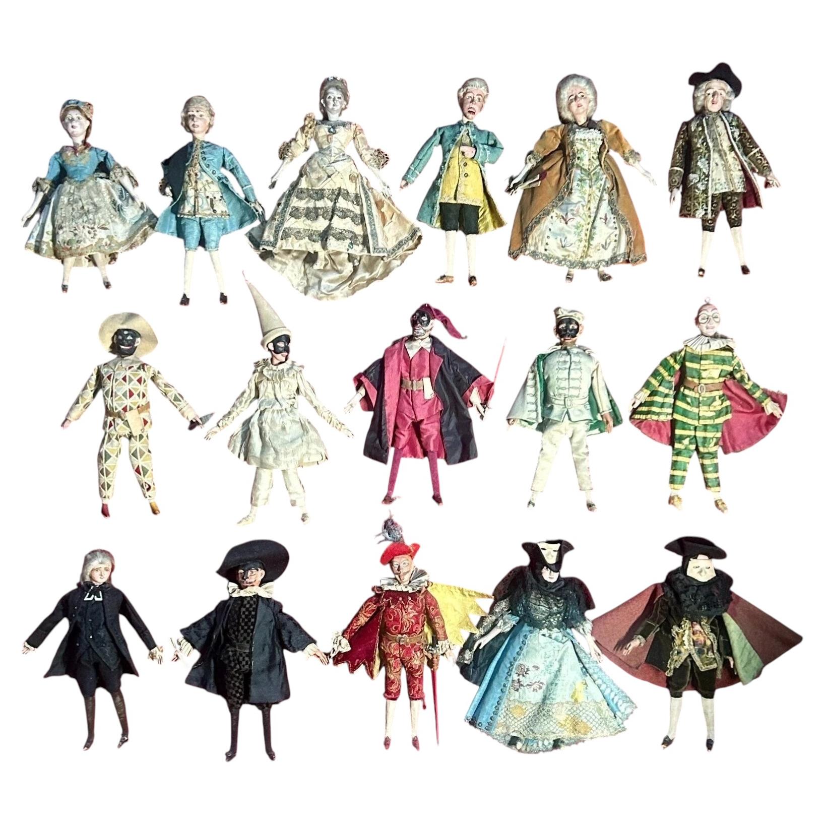 Grand Tour Collection of 16 Venetian Theatre Puppets, 18th Century